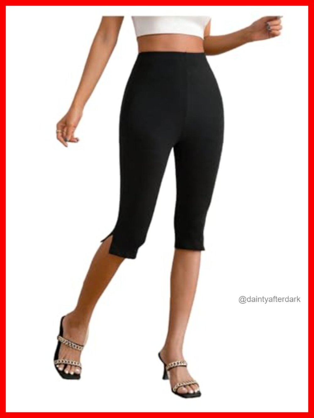 High Waisted Capri Leggings Women's Yoga Workout Knit
